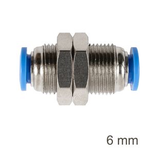 Metal Bulkhead Str. Connector 6mm